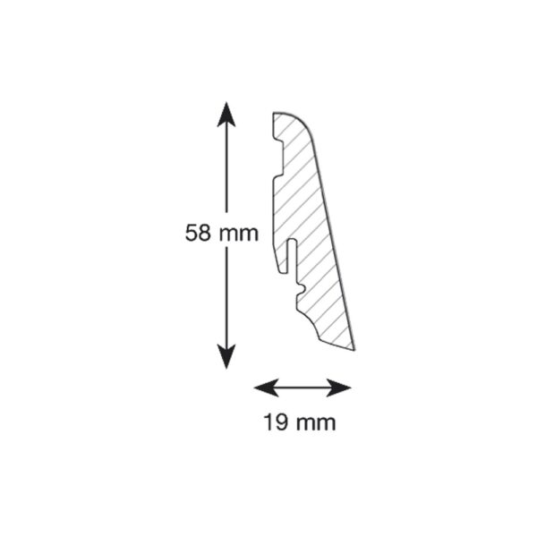Massiv-Sockelleiste furniert Thermoesche Mezzo 19x58 – Bild 2